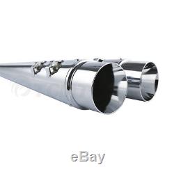 4/" Chrome Slip-On Mufflers Exhaust Pipe 2/" inlet For 95-16 Touring