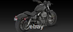 04-13 Harley Sportster XL 883/1200 Black VANCE & HINES Short Shots Exhaust 47219