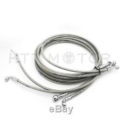14-16 Stainless Steel Complete Handlebar Cable Kit For Harley 14-17 Touring