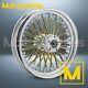 16 16x3.5 Fat Spoke Wheel 40 Stainless Gold For Harley Softail Models Rear