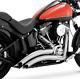 1986-2017 Harley Softail Chrome Curved Vance And Hines Big Radius Exhaust 26069