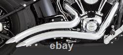 1986-2017 HARLEY SOFTAIL Chrome Curved VANCE AND HINES BIG RADIUS Exhaust 26069