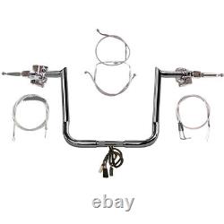 1 1/4 Chrome 14 Hooked Handlebar CKit 2007 Harley Electra Glide withRadio