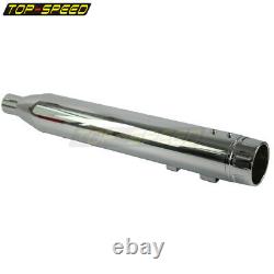 1 Pair Chrome Slip-On Exhaust Mufflers Silencers For Harley Touring 1995-2017