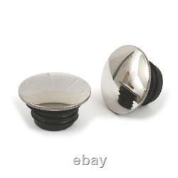 1 Pair Fuel Tank Cap Stainless Steel Domed, for Harley Davidson 82 95