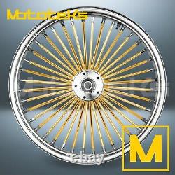 21 21x3.5 Fat Spoke Wheel 40 Stainless Gold For Harley Softail Models Front