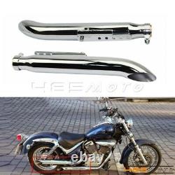 2X Chrome Exhaust Muffller Pipe for Harley Suzuki VL 125 800 1500 1400 Intruder