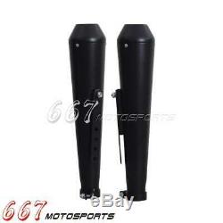 2pcs Black 18 Reverse Cone Muffler Exhaust Pipe for Harley Cafe Racer Bobber
