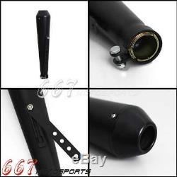 2pcs Black 18 Reverse Cone Muffler Exhaust Pipe for Harley Cafe Racer Bobber
