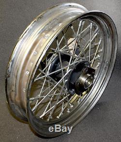 43086-81 Harley Davidson 16 Spoked Rim Wheel + 3/4 Axle Hub 40 Chrome Spoke