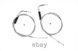 46-1/4 Stainless Steel Throttle and Idle Cable Set For Harley Davidson
