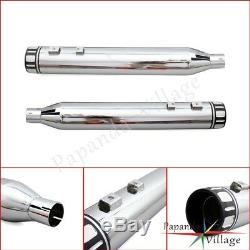 4 Contrast Cut Slip-On Mufflers Exhaust Pipes For Harley Touring Bagger Dresser