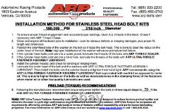 ARP Head Bolt Kit for Harley Davidson'48-'84 Stainless Steel pan & shovel heads