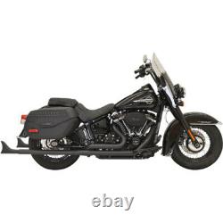 Bassani Black True Dual Exhaust 33 2.25 Fishtail Harley Softail M8 18+ Baffles