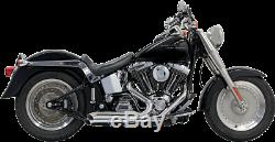 Bassani Chrome 2-2 Pro Street Exhaust for 86-17 Harley Softail FXST FXS FLSTN