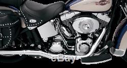 Bassani Chrome True Dual Exhaust Headpipes for 89-06 Harley Softail FXST FLSTN