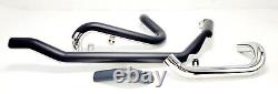Bassani True Dual Down Under Head Pipes Exhaust Set Black 17-20 Harley Touring