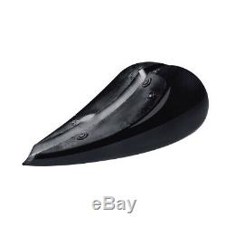 Black Custom 5 Stretched 4.5 Gallons FuelGas Tank For Harley Touring Road Glide