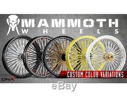 Black Fat Spoke Wheel 21x3.5 52 Dna Any Color Rim/hub For Harley Touring Bagger