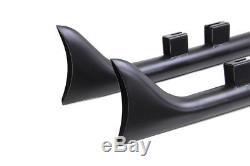 Black Fishtail 33 Slip-On Mufflers Exhaust Pipes Harley 17-18 Touring Bagger