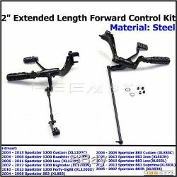 Black Forward Control Kit With Shifter & Foot Pegs For Harley-Davidson Iron 883