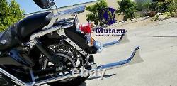 Black Mutazu 42 Fishtail Exhaust Slip On Mufflers 2017-UP Harley Touring