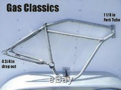 Board Track Racer 2 inch Bicycle Frame, Harley Indian Tribute, raw steel