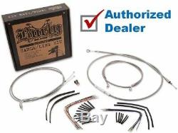 Burly 14 Handlebar Braided Stainless Steel Cable Line Kit 00-06 Harley Softail