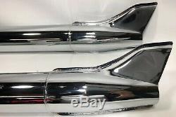 CCI 58-66 Harley Fl Style 33 Long 1.75 In Chrome Fishtail Mufflers 65258-88t