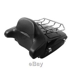 Chopped Tour Pak Pack Trunk Backrest +Two Up Rack For Harley Road King 2014-2018