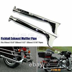 Chrome Fish Tail Galvanized Iron Muffler Exhausts For Vintage Harley Softail
