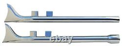 Chrome Fishtail Dual Exhaust Harley Electra Glide Road King Street Ultra 17-21