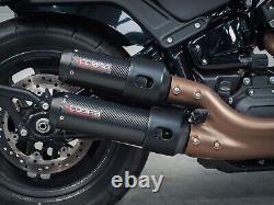 Cobra Sport Harley Davidson Fat Bob Exhaust Carbon Half System MCHD04S008-CF