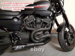 Complete Exhaust Zard Black Steel-steel Racing Harley Davidson Xr 1200 2009-12