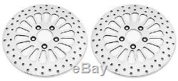 DNA Super Spoke Polished Dual Front 11.5 Disc Rotors Harley Touring 00-07 (Pair)