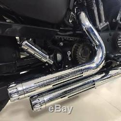 Dual Pipes Muffler Exhaust For Harley Davidson Sportster XL 1200 883 2004-2013