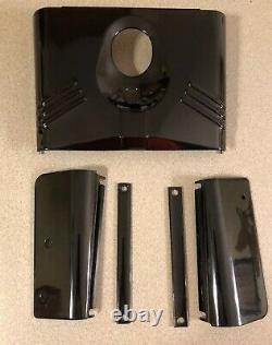 Gloss Black Fork Tins Set Front Side for Harley Fatboy Heritage Softail 5 PIECE