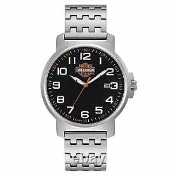 Harley Davidson 76B187 Men's Easy Read Black Dial Wristwatch