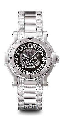 Harley-Davidson Bulova Men's Willie G Skull Stainless Steel Watch 76A11
