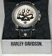 Harley-davidson Bulova Mens Vintage Willie G Skull Black Strap Watch 76a137