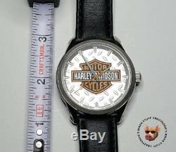 Harley Davidson Diamond Plate Bar & Shield Watch Stainless Steel Bulova