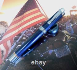 Harley Davidson Fountain Pen Blue/chrome New In Box Lot K39