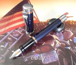 Harley Davidson Fountain Pen Blue/chrome New In Box Lot K39