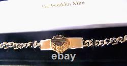 Harley Davidson Franklin Mint Stainless Steel 10k B/S Gold Eagle Bracelet 9 NOS