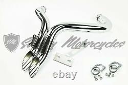 Harley Davidson LAF 2 Drag Pipes Chrome Exhaust Gaskets Sportster 1984-2014 HD