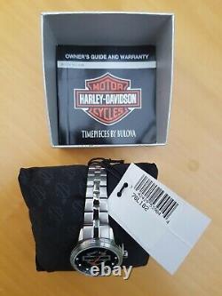 Harley Davidson Ladies Open Bar & Shield Glitter Watch Stainless Steel 76L182