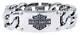 Harley-davidson Men's Bar & Shield Logo Curb Link Id Bracelet, Steel Hsb0143