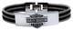 Harley-davidson Men's Bar & Shield Logo Steel Cable Id Bracelet, Hsb0068