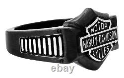 Harley-Davidson Men's Black Stainless Steel Ring 124 / HSR0055
