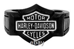 Harley-Davidson Men's Black Stainless Steel Ring 124 / HSR0055